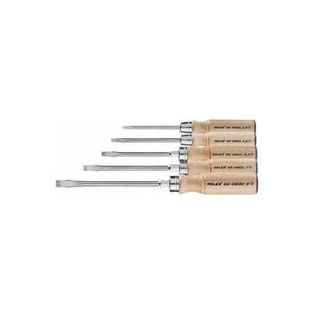 Holex Slotted Screwdriver Set, 5 Pc, 3.5 mm to 9 mm 660810 5